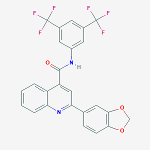 molecular formula C25H14F6N2O3 B452824 2-(1,3-benzodioxol-5-yl)-N-[3,5-bis(trifluoromethyl)phenyl]quinoline-4-carboxamide 