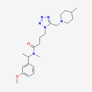 N-[1-(3-methoxyphenyl)ethyl]-N-methyl-4-{5-[(4-methyl-1-piperidinyl)methyl]-1H-tetrazol-1-yl}butanamide