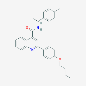 molecular formula C29H30N2O2 B452825 2-(4-butoxyphenyl)-N-[1-(4-methylphenyl)ethyl]quinoline-4-carboxamide 
