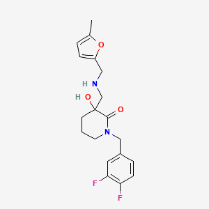 1-(3,4-difluorobenzyl)-3-hydroxy-3-({[(5-methyl-2-furyl)methyl]amino}methyl)-2-piperidinone