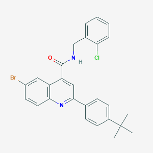 molecular formula C27H24BrClN2O B452826 6-bromo-2-(4-tert-butylphenyl)-N-(2-chlorobenzyl)-4-quinolinecarboxamide 