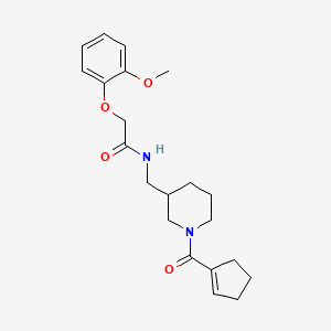 molecular formula C21H28N2O4 B4528273 N-{[1-(1-cyclopenten-1-ylcarbonyl)-3-piperidinyl]methyl}-2-(2-methoxyphenoxy)acetamide 