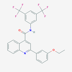 molecular formula C26H18F6N2O2 B452828 N-[3,5-bis(trifluoromethyl)phenyl]-2-(3-ethoxyphenyl)quinoline-4-carboxamide 