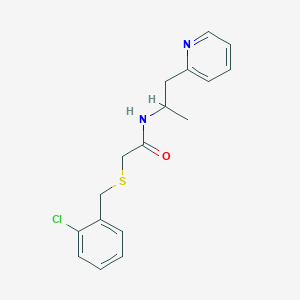 molecular formula C17H19ClN2OS B4528284 2-[(2-chlorobenzyl)thio]-N-(1-methyl-2-pyridin-2-ylethyl)acetamide 