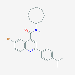 molecular formula C27H31BrN2O B452830 6-bromo-N-cyclooctyl-2-(4-isopropylphenyl)-4-quinolinecarboxamide 