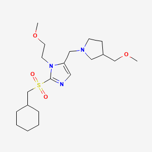 2-(Cyclohexylmethylsulfonyl)-1-(2-methoxyethyl)-5-[[3-(methoxymethyl)pyrrolidin-1-yl]methyl]imidazole