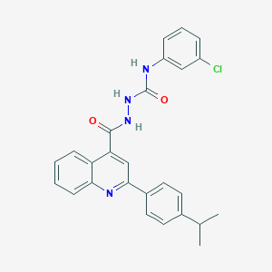 molecular formula C26H23ClN4O2 B452832 N-(3-chlorophenyl)-2-{[2-(4-isopropylphenyl)-4-quinolinyl]carbonyl}hydrazinecarboxamide 