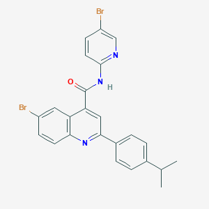 molecular formula C24H19Br2N3O B452833 6-bromo-N-(5-bromo-2-pyridinyl)-2-(4-isopropylphenyl)-4-quinolinecarboxamide 