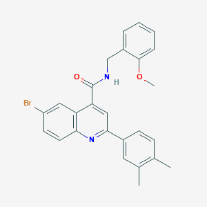 molecular formula C26H23BrN2O2 B452835 6-bromo-2-(3,4-dimethylphenyl)-N-(2-methoxybenzyl)-4-quinolinecarboxamide 