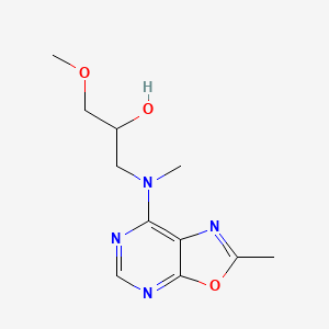 molecular formula C11H16N4O3 B4528373 1-methoxy-3-[methyl(2-methyl[1,3]oxazolo[5,4-d]pyrimidin-7-yl)amino]propan-2-ol 