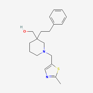 [1-[(2-methyl-1,3-thiazol-5-yl)methyl]-3-(2-phenylethyl)-3-piperidinyl]methanol