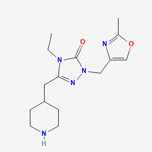 molecular formula C15H23N5O2 B4528392 4-ethyl-2-[(2-methyl-1,3-oxazol-4-yl)methyl]-5-(4-piperidinylmethyl)-2,4-dihydro-3H-1,2,4-triazol-3-one dihydrochloride 