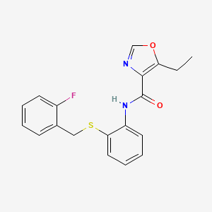 5-ethyl-N-{2-[(2-fluorobenzyl)thio]phenyl}-1,3-oxazole-4-carboxamide