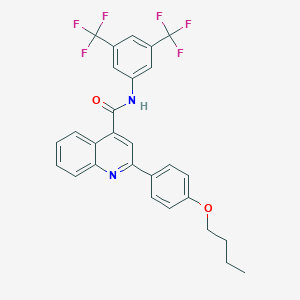 molecular formula C28H22F6N2O2 B452840 N-[3,5-bis(trifluoromethyl)phenyl]-2-(4-butoxyphenyl)quinoline-4-carboxamide 