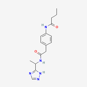 molecular formula C16H21N5O2 B4528402 N-[4-(2-oxo-2-{[1-(1H-1,2,4-triazol-5-yl)ethyl]amino}ethyl)phenyl]butanamide 