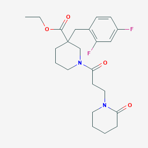 ethyl 3-(2,4-difluorobenzyl)-1-[3-(2-oxo-1-piperidinyl)propanoyl]-3-piperidinecarboxylate