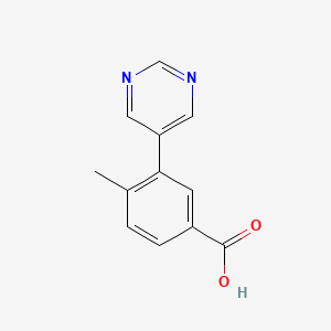 molecular formula C12H10N2O2 B4528425 4-methyl-3-pyrimidin-5-ylbenzoic acid 