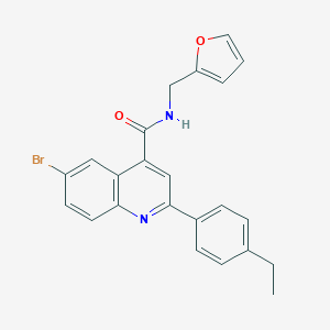 molecular formula C23H19BrN2O2 B452843 6-bromo-2-(4-ethylphenyl)-N-(furan-2-ylmethyl)quinoline-4-carboxamide 