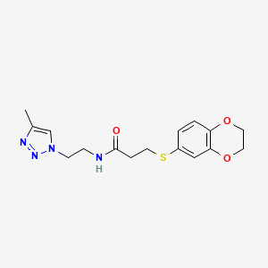 3-(2,3-dihydro-1,4-benzodioxin-6-ylthio)-N-[2-(4-methyl-1H-1,2,3-triazol-1-yl)ethyl]propanamide