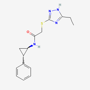 molecular formula C15H18N4OS B4528449 2-[(3-ethyl-1H-1,2,4-triazol-5-yl)thio]-N-[(1R*,2S*)-2-phenylcyclopropyl]acetamide 