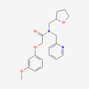 molecular formula C20H24N2O4 B4528464 2-(3-methoxyphenoxy)-N-(pyridin-2-ylmethyl)-N-(tetrahydrofuran-2-ylmethyl)acetamide 