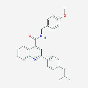 molecular formula C28H28N2O2 B452848 2-(4-isobutylphenyl)-N-(4-methoxybenzyl)-4-quinolinecarboxamide 
