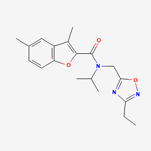 N-[(3-ethyl-1,2,4-oxadiazol-5-yl)methyl]-N-isopropyl-3,5-dimethyl-1-benzofuran-2-carboxamide