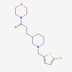 molecular formula C17H25ClN2O2S B4528544 4-(3-{1-[(5-chloro-2-thienyl)methyl]-3-piperidinyl}propanoyl)morpholine 