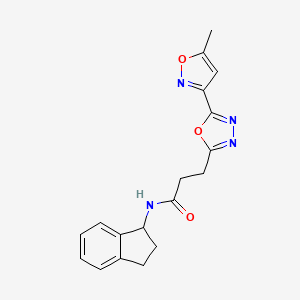 N-(2,3-dihydro-1H-inden-1-yl)-3-[5-(5-methyl-3-isoxazolyl)-1,3,4-oxadiazol-2-yl]propanamide