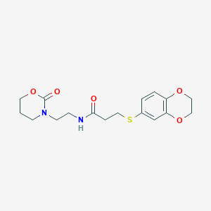 3-(2,3-dihydro-1,4-benzodioxin-6-ylthio)-N-[2-(2-oxo-1,3-oxazinan-3-yl)ethyl]propanamide