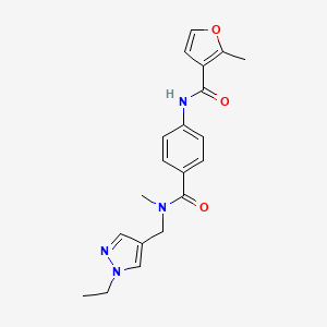 molecular formula C20H22N4O3 B4528564 N-(4-{[[(1-ethyl-1H-pyrazol-4-yl)methyl](methyl)amino]carbonyl}phenyl)-2-methyl-3-furamide 