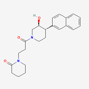 molecular formula C23H28N2O3 B4528568 1-{3-[(3S*,4S*)-3-hydroxy-4-(2-naphthyl)piperidin-1-yl]-3-oxopropyl}piperidin-2-one 