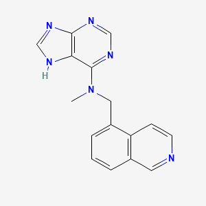 molecular formula C16H14N6 B4528574 N-(5-isoquinolinylmethyl)-N-methyl-9H-purin-6-amine 