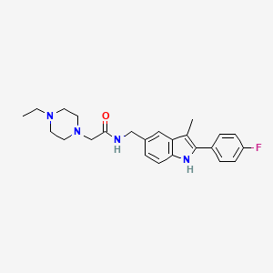 molecular formula C24H29FN4O B4528582 2-(4-ethyl-1-piperazinyl)-N-{[2-(4-fluorophenyl)-3-methyl-1H-indol-5-yl]methyl}acetamide 