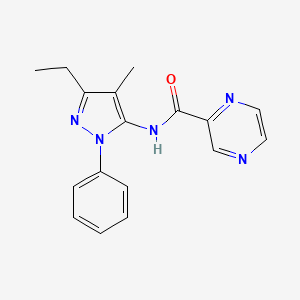 N-(3-ethyl-4-methyl-1-phenyl-1H-pyrazol-5-yl)pyrazine-2-carboxamide