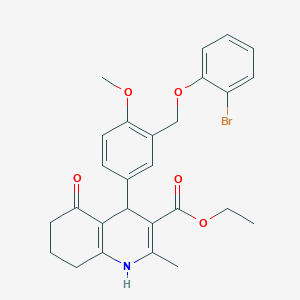 Ethyl 4-{3-[(2-bromophenoxy)methyl]-4-methoxyphenyl}-2-methyl-5-oxo-1,4,5,6,7,8-hexahydro-3-quinolinecarboxylate