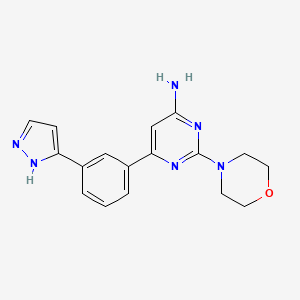 2-(4-morpholinyl)-6-[3-(1H-pyrazol-3-yl)phenyl]-4-pyrimidinamine