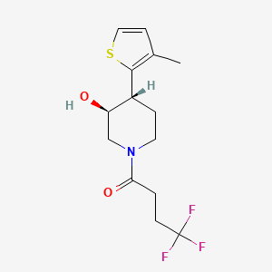 (3S*,4R*)-4-(3-methyl-2-thienyl)-1-(4,4,4-trifluorobutanoyl)piperidin-3-ol