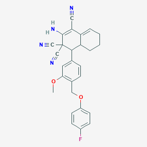 2-amino-4-{4-[(4-fluorophenoxy)methyl]-3-methoxyphenyl}-4a,5,6,7-tetrahydro-1,3,3(4H)-naphthalenetricarbonitrile