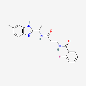 2-fluoro-N-(3-{[1-(5-methyl-1H-benzimidazol-2-yl)ethyl]amino}-3-oxopropyl)benzamide