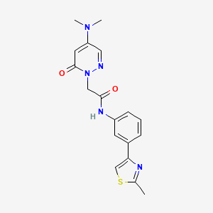 molecular formula C18H19N5O2S B4528651 2-[4-(dimethylamino)-6-oxo-1(6H)-pyridazinyl]-N-[3-(2-methyl-1,3-thiazol-4-yl)phenyl]acetamide 