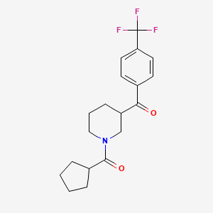 molecular formula C19H22F3NO2 B4528670 [1-(cyclopentylcarbonyl)-3-piperidinyl][4-(trifluoromethyl)phenyl]methanone 