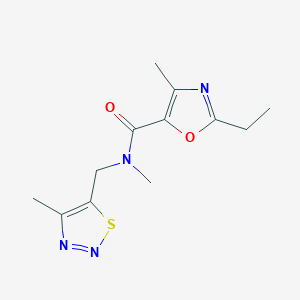 2-ethyl-N,4-dimethyl-N-[(4-methyl-1,2,3-thiadiazol-5-yl)methyl]-1,3-oxazole-5-carboxamide