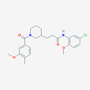 molecular formula C24H29ClN2O4 B4528690 N-(5-chloro-2-methoxyphenyl)-3-[1-(3-methoxy-4-methylbenzoyl)-3-piperidinyl]propanamide 