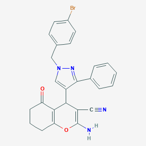 2-amino-4-[1-(4-bromobenzyl)-3-phenyl-1H-pyrazol-4-yl]-5-oxo-5,6,7,8-tetrahydro-4H-chromene-3-carbonitrile