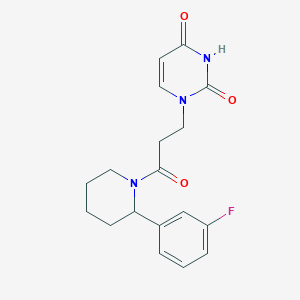 1-{3-[2-(3-fluorophenyl)-1-piperidinyl]-3-oxopropyl}-2,4(1H,3H)-pyrimidinedione