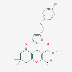 methyl 2-amino-4-{5-[(4-bromophenoxy)methyl]-2-furyl}-7,7-dimethyl-5-oxo-5,6,7,8-tetrahydro-4H-chromene-3-carboxylate