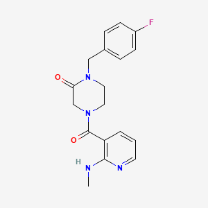 molecular formula C18H19FN4O2 B4528720 1-(4-fluorobenzyl)-4-{[2-(methylamino)-3-pyridinyl]carbonyl}-2-piperazinone trifluoroacetate 