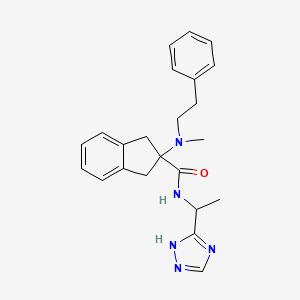 2-[methyl(2-phenylethyl)amino]-N-[1-(1H-1,2,4-triazol-5-yl)ethyl]-2-indanecarboxamide