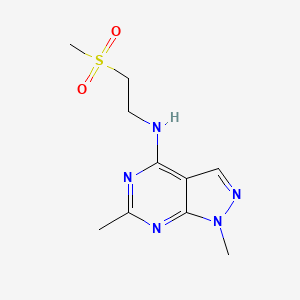 molecular formula C10H15N5O2S B4528748 1,6-dimethyl-N-[2-(methylsulfonyl)ethyl]-1H-pyrazolo[3,4-d]pyrimidin-4-amine 